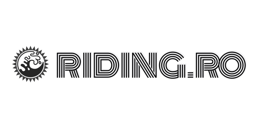 Riding.ro logo travel adventure company alternative with wave and sun , summer kite 